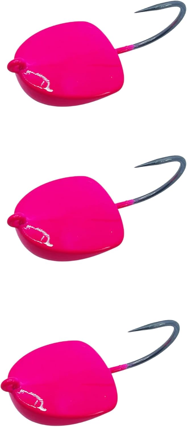 Intent Tackle Structure Series Jig Fishing Lure, Fishing Jigs, Jig Heads Saltwater, Crappie Hooks, Super Sharp Mustad Hooks, Saltwater Jig Heads, Fluke Fishing Hook, (3 Pack)